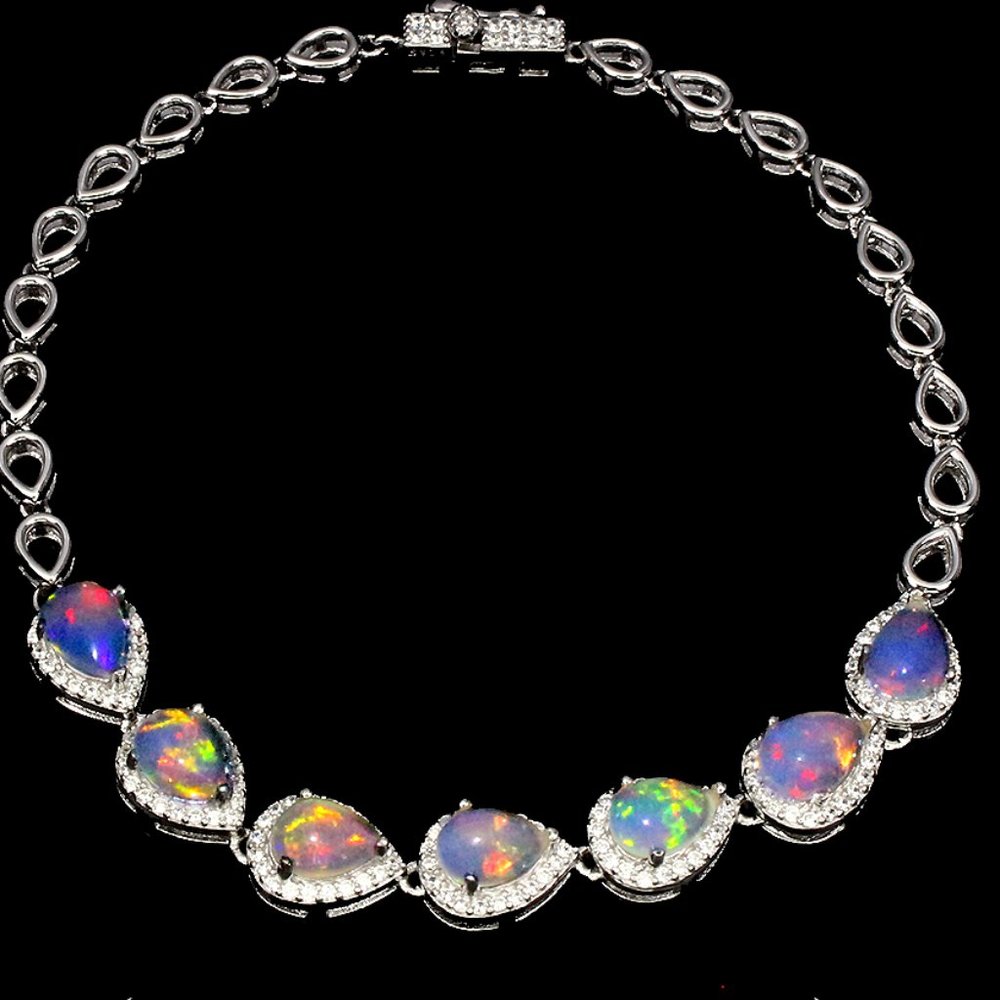 NWOT sterling silver 925 fire opal bracelet